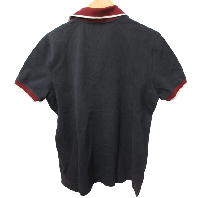 プラダスポーツ PRADA SPORT ポロシャツ 半袖 カットソー ラバータグ ネイビー 紺 Lサイズ IBO47の画像2