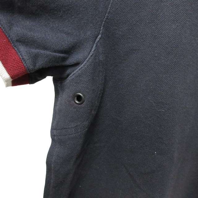 プラダスポーツ PRADA SPORT ポロシャツ 半袖 カットソー ラバータグ ネイビー 紺 Lサイズ IBO47の画像4