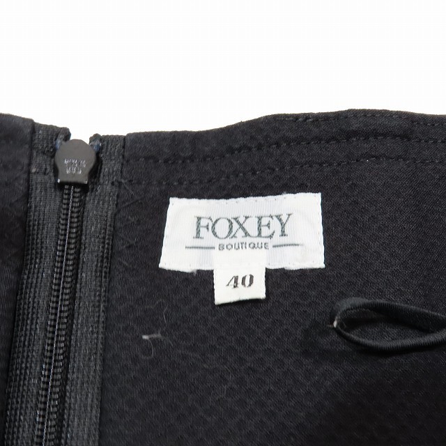 2004年製 フォクシー ブティック FOXEY BOUTIQUE ノースリーブ ワンピース ドレス フレアスカート ハーフ 40 黒/1YBA2 レディース_画像6