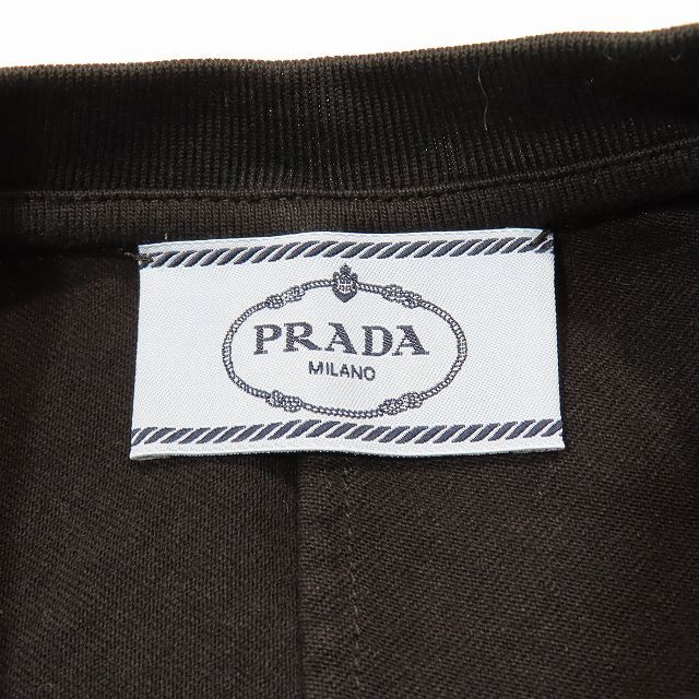 プラダ PRADA ワイド スウェット Tシャツ 半袖 カットソー プルオーバー XS 黒 ブラック 3542A-S211/10YBA2 メンズ レディース_画像6