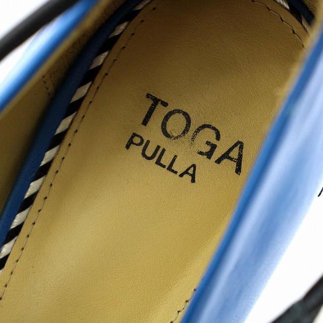 トーガ プルラ TOGA PULLA パンプス ハイヒール Tストラップ ピンヒール 39 24.5cm 青 ブルー_画像8