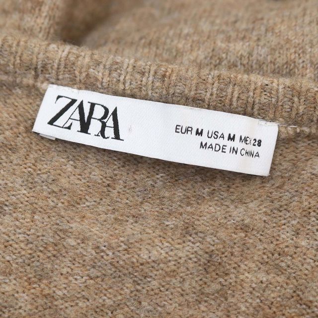 ザラ ZARA リボン刺繍ニット セーター 長袖 Vネック パール USAM モカ /DO ■OS レディース_画像3