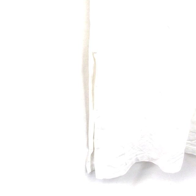 ジーナシス JEANASIS Tシャツ ワンピース ロング 半袖 スリット コットン 無地 F ホワイト 白 /KT6 レディース_画像6
