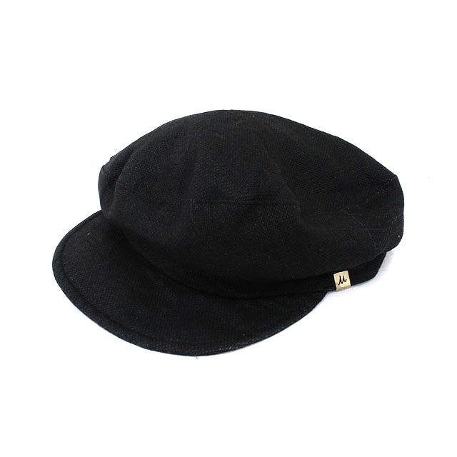 ミラオーウェン Mila Owen 帽子 キャスケット リネン シンプル F ブラック 黒 /KT1 レディース_画像1
