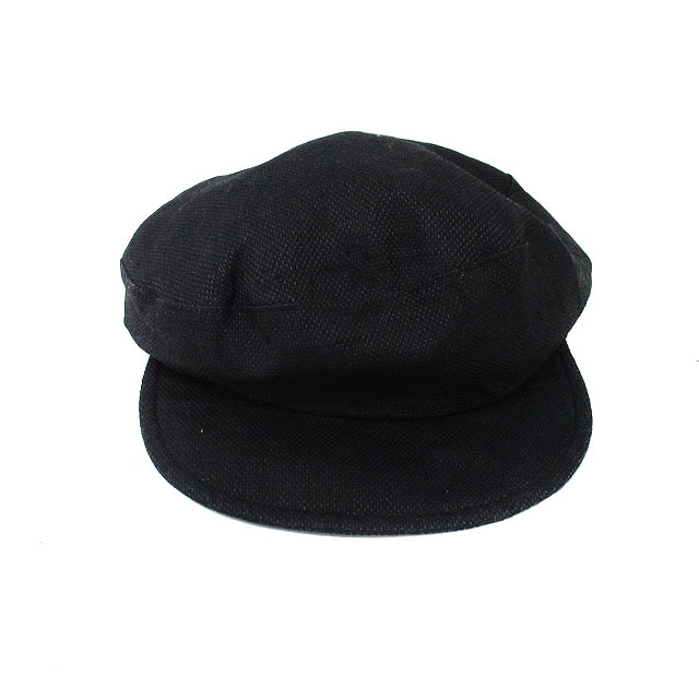 ミラオーウェン Mila Owen 帽子 キャスケット リネン シンプル F ブラック 黒 /KT1 レディース_画像4