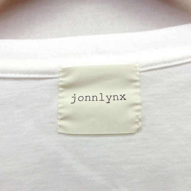 ジョンリンクス jonnlynx カットソー Tシャツ 無地 シンプル 変形袖 半袖 丸首 コットン 綿 M アイボリー 白 /HT10 レディースの画像3