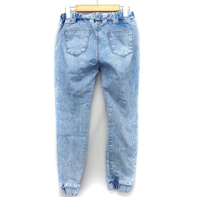  Egoist EGOIST Denim pants jogger Easy damage waist cord cotton cotton 2 light blue blue /HT27 lady's 