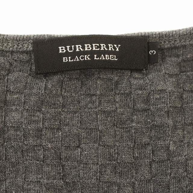 バーバリーブラックレーベル BURBERRY BLACK LABEL ロンT Vネック 長袖 Tシャツ カットソー 3 L相当 グレー_画像3