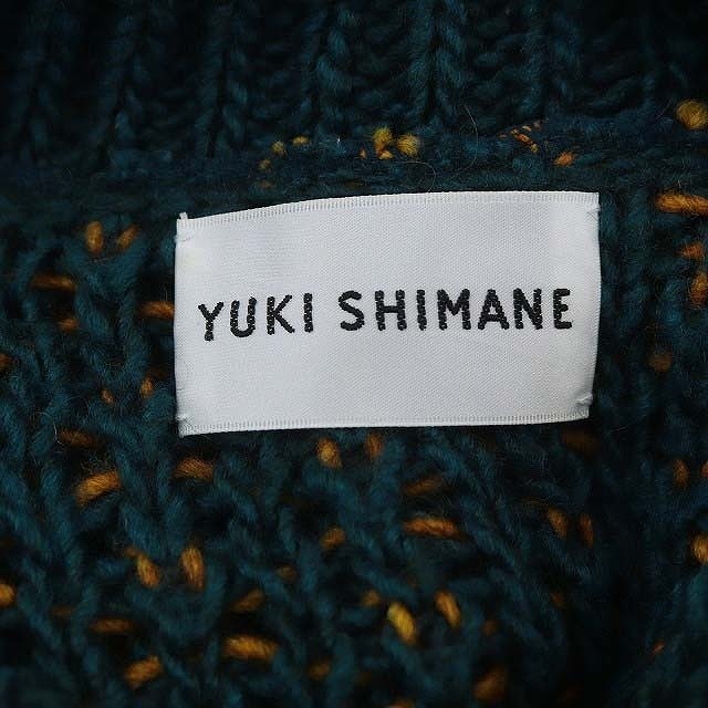 ユキ シマネ YUKI SHIMANE ウール混オーバーサイズニット セーター 長袖 F ダークグリーン キャメル 白 /ES ■OS レディース_画像3