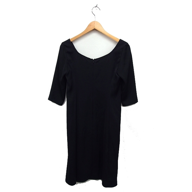  Agnes B agnes b. V neck One-piece . minute sleeve long height plain simple thin 38 black black /FT17 lady's 