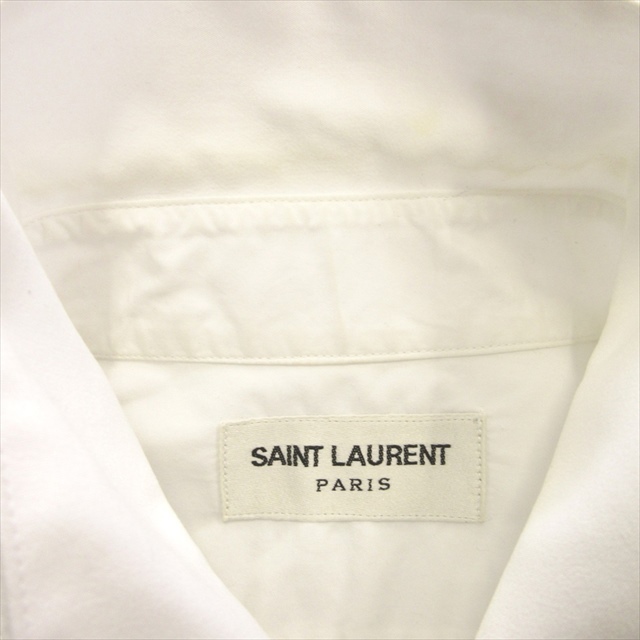 13aw サンローラン パリ SAINT LAURENT PARIS by Hedi Slimane エディ期 クラシックブロード ドレス シャツ 38/15 白 ホワイト メンズ※の画像6