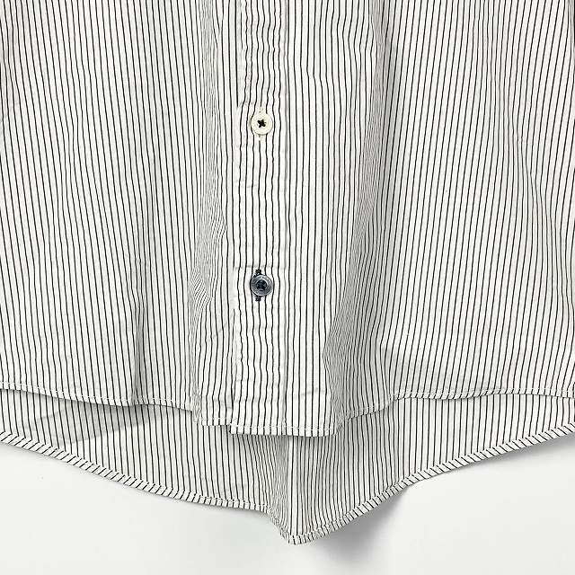 バーバリーブラックレーベル BURBERRY BLACK LABEL シャツ トップス 半袖 ストライプ ロゴ 刺繍 白 ホワイト 2 メンズの画像5
