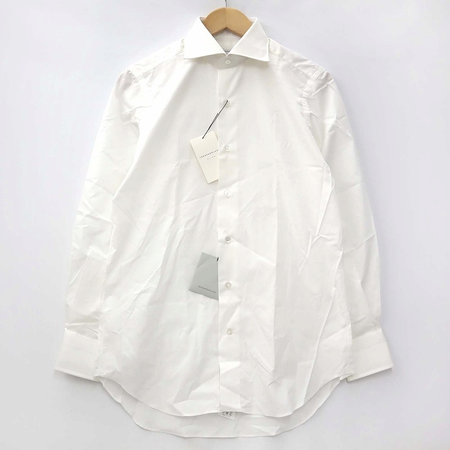 未使用品 トゥモローランド TOMORROWLAND PILGRIM ピルグリム ワイドスプレッドカラーシャツ ホワイト 39 メンズ_画像1