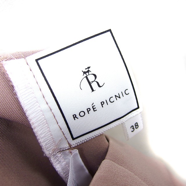 ロペピクニック ROPE Picnic ワンピース フレア ロング リボン タック バックジップ 七分袖 38 モカ /NT34 レディース_画像3