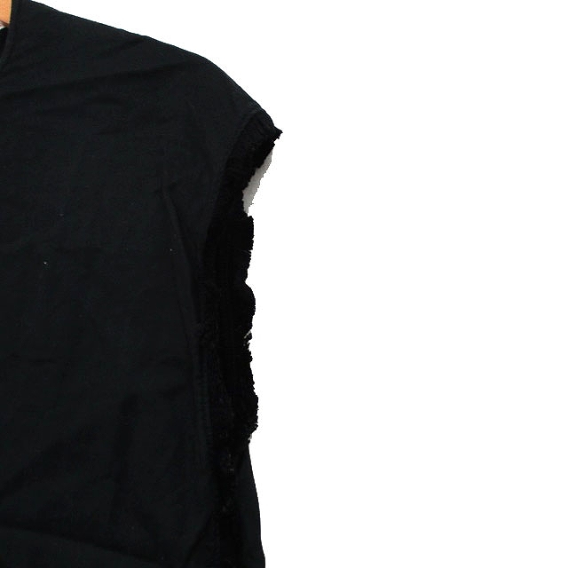 ドレステリア DRESSTERIOR カットソー Tシャツ ノースリーブ フリンジ コットン ブラック 黒 /KT33 レディース_画像6