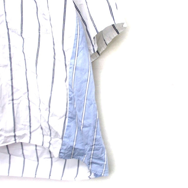 ブラクトメント BRACTMENT カジュアル シャツ 半袖 胸ポケット コットン ストライプ 36 ホワイト 白 /KT18 メンズ_画像6