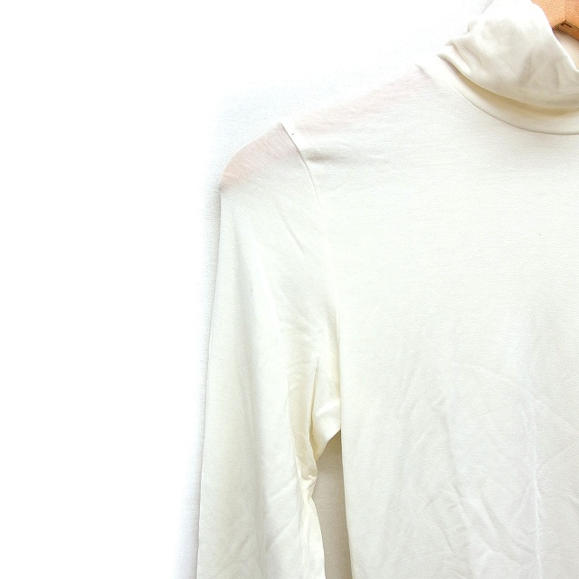  Anayi ANAYI high‐necked T-shirt cut and sewn long sleeve plain 38 ivory white /FT5 lady's 