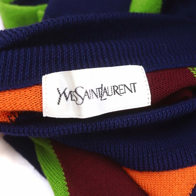 イヴサンローラン YVES SAINT LAURENT 福助 ハイネックニット セーター 長袖 M マルチカラー /ES ■OS ■SH レディース_画像3