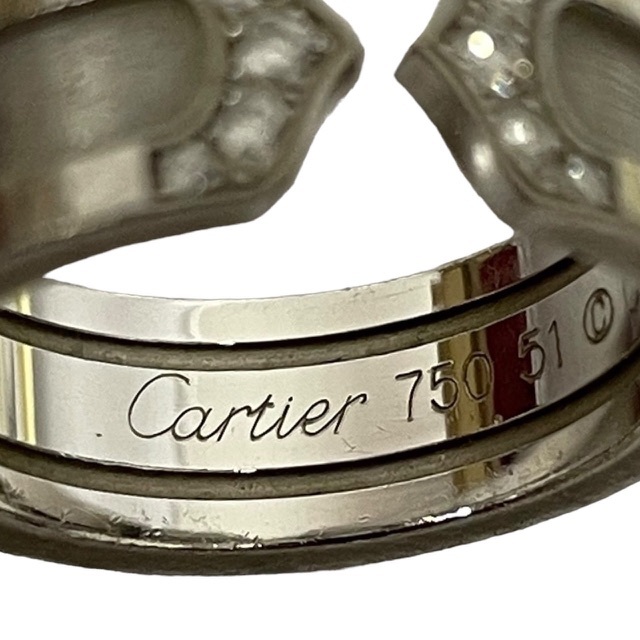 カルティエ Cartier C2リング 指輪 K18 750WG 7.8g 約10号 ホワイトゴールド レディース_画像6