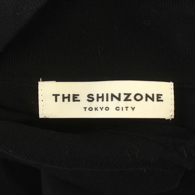 シンゾーン Shinzone POLO CARDIGAN ニット ポロ カーディガン コットン F 黒 ブラック /☆G レディース_画像3