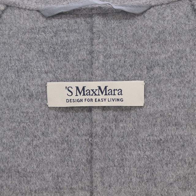 Sマックスマーラ 'S Max Mara アンゴラウール ロングライトコート ステンカラー チェスター アウター 40 杢グレー /MI ■OS レディース_画像3