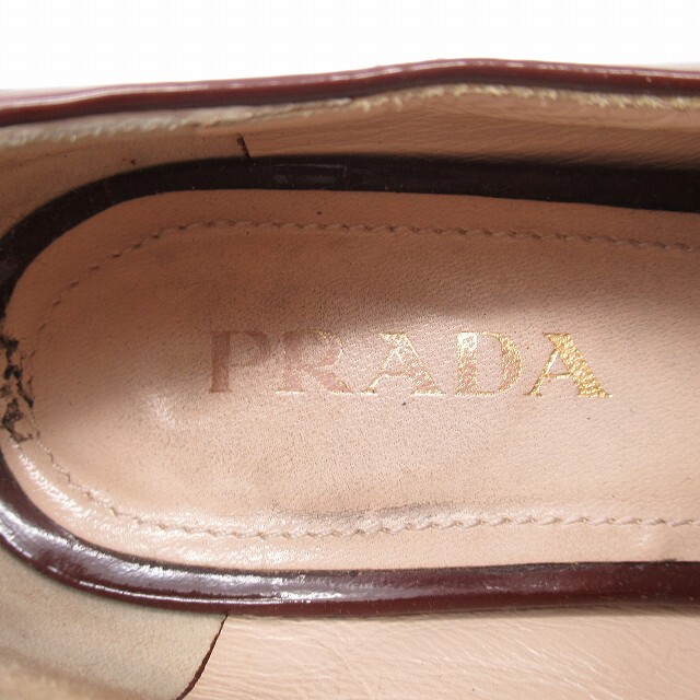 プラダ PRADA エナメル ドレスシューズ ダービーシューズ 靴 35/22.0 赤茶/レディース/♪3_画像6