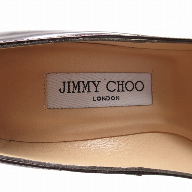 極美品 ジミーチュウ JIMMY CHOO ANOUK スティレット パンプス パテントレザー ポインテッドトゥ 11.5cm ハイヒール 靴 35.5/22.5/♪3_画像7