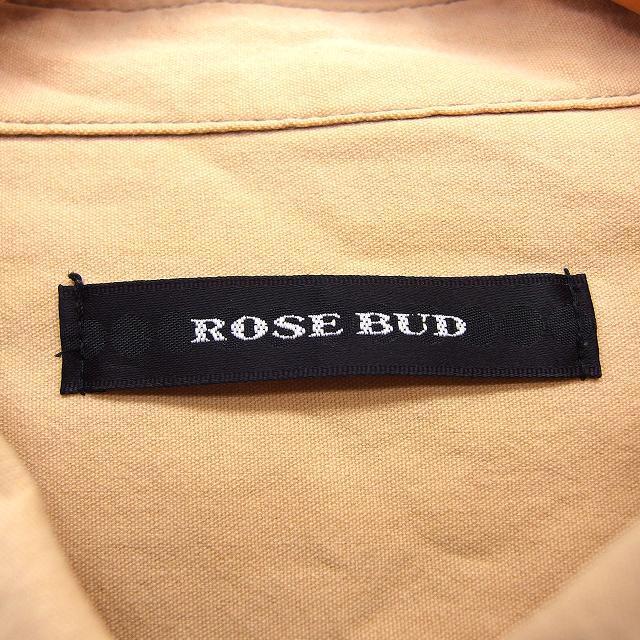 ローズバッド ROSE BUD カジュアル シャツ チュニック ワッペン メッシュ ビーズ装飾 長袖 コットン 綿 F 茶 /HT16 レディース_画像3