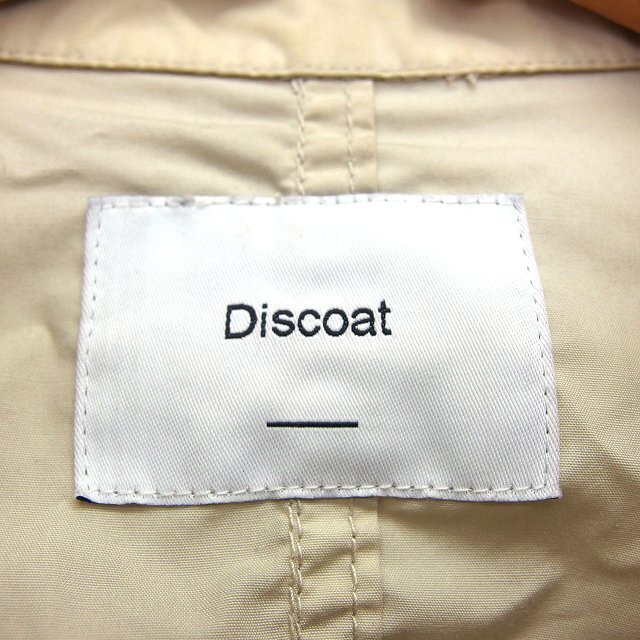 ディスコート Discoat ステンカラー ジャケット ブルゾン 薄手 無地 シンプル 裾サイドリボン 綿混 L ベージュ /HT12 レディース_画像3