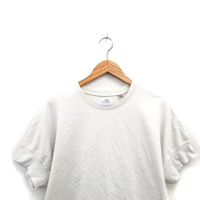 コーエン coen カットソー Tシャツ 半袖 コットン シンプル M オフホワイト 白 /KT20 レディース_画像4