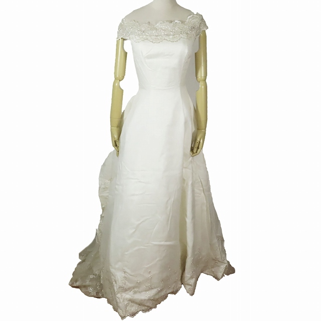 ワタベウェディング アヴィカ WATABE WEDDING avica ウェディングドレス ノースリーブ レース 白 ホワイト サイズ8R特 GD-116_画像1