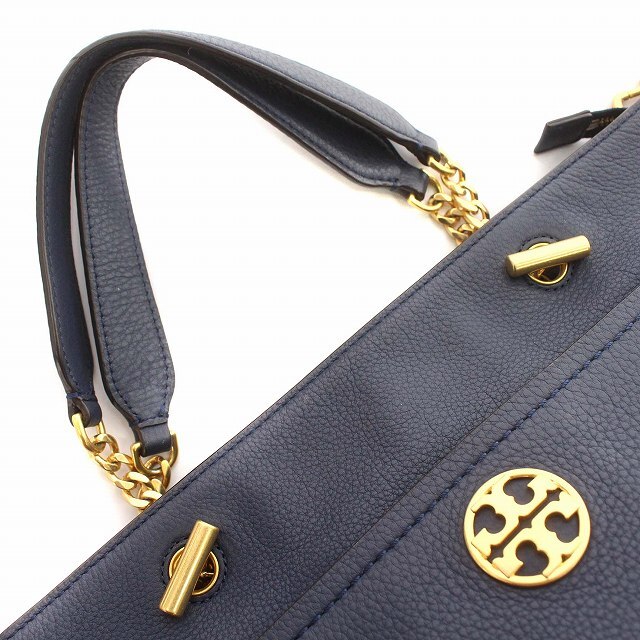 トリーバーチ TORY BURCH トートバッグ 2WAY ショルダーバッグ ネイビー 紺 /☆G レディースの画像7