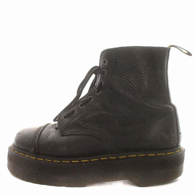 ドクターマーチン DR.MARTENS 厚底 ショートブーツ レザー 8ホール UK6 25cm 黒 ブラック /☆G レディース_画像2