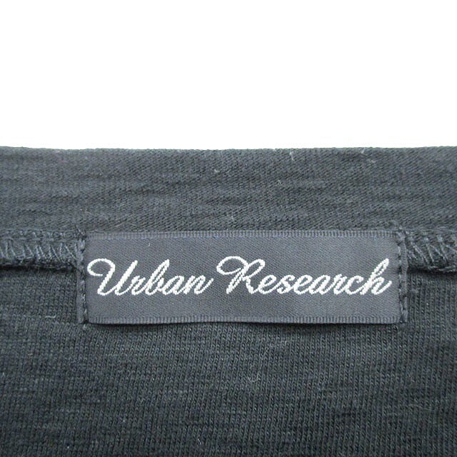 アーバンリサーチ URBAN RESEARCH カットソー Tシャツ 七分袖 胸ポケット コットン F ブラック 黒 /KT17 レディース_画像3