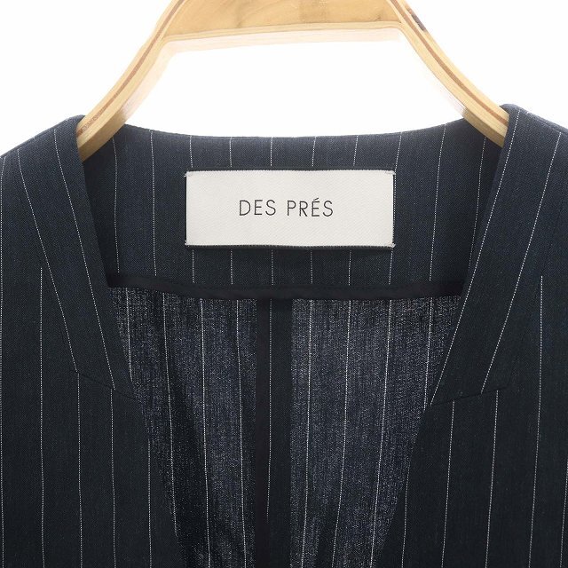  Des Pres DES PRES Tomorrowland linen no color полоса жакет 1B 36 темно-серый /MI #OS #SH женский 