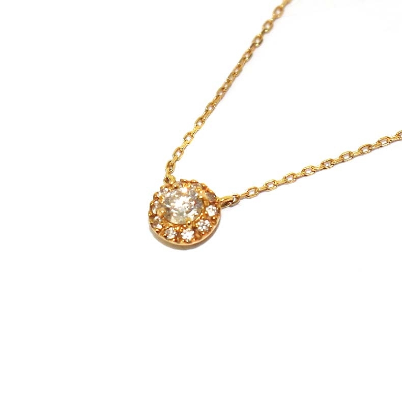 最大80%オフ ヴァンドーム青山 AOYAMA VENDOME エクセレント イエローゴールド K18 0.11ct ダイヤモンド ペンダント ネックレス ネージュ ネックレス、ペンダント、チョーカー
