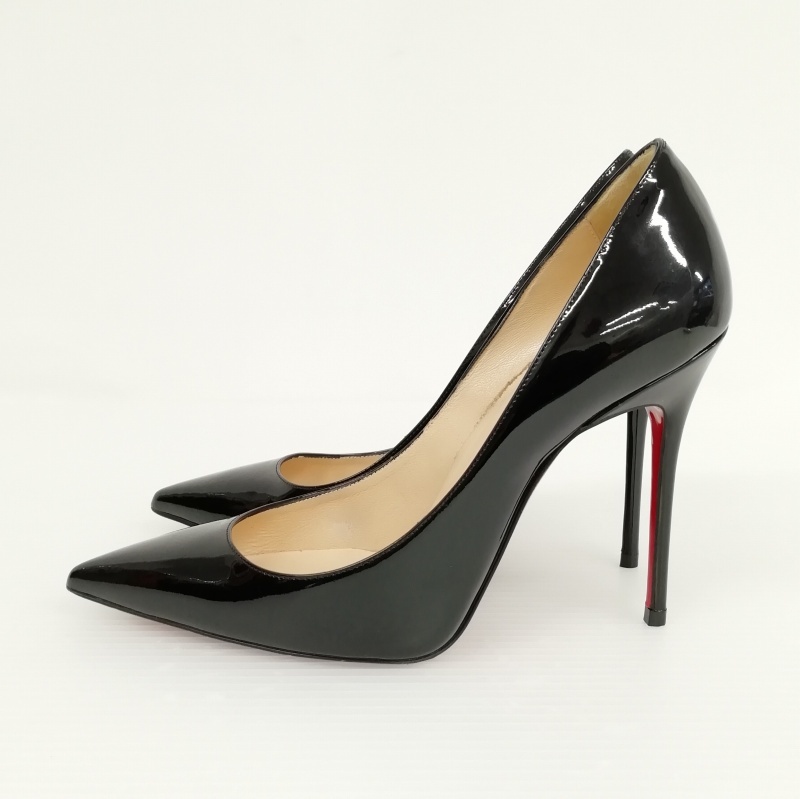 クリスチャンルブタン Christian louboutin KATE 100 PATENT ケイト パテント パンプス ポインテッドトゥ 美品 36 ブラック レディース_画像1