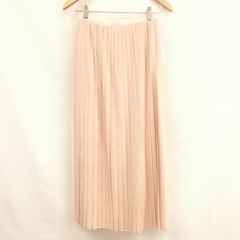 未使用品 オーラリー AURALEE A20AS03RM Wool Polyester Sheer Cloth Pleated Skirt プリーツ ロング スカート 0 ピンク レディース_画像1
