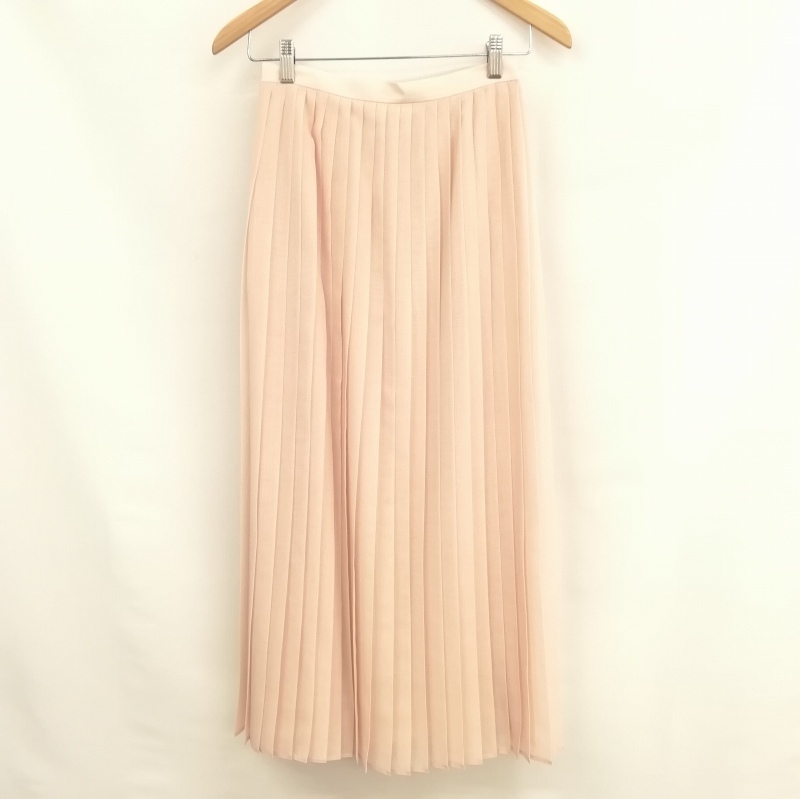 未使用品 オーラリー AURALEE A20AS03RM Wool Polyester Sheer Cloth Pleated Skirt プリーツ ロング スカート 0 ピンク レディース_画像2