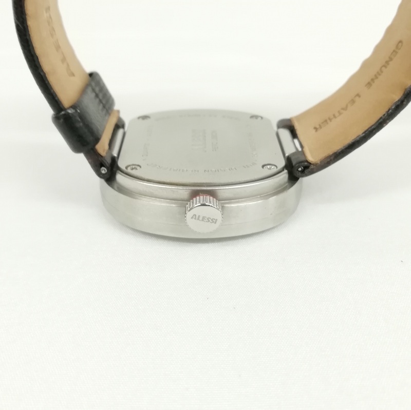 ALESSI アレッシィ ピエロリッソーニ AL5013 クオーツ 腕時計 ホワイト文字盤 レザーベルト メンズの画像3