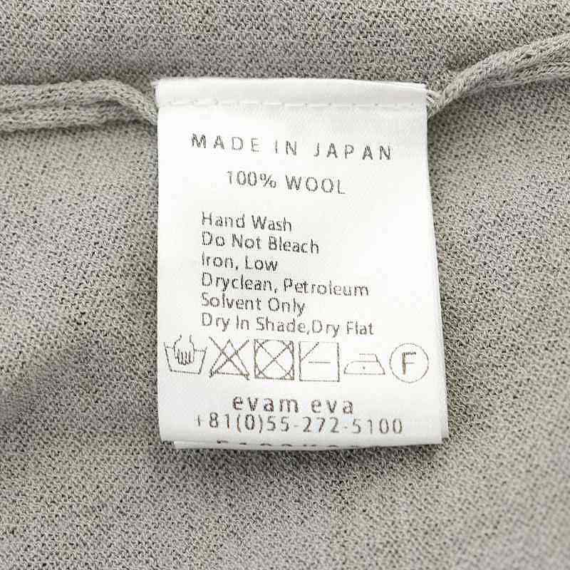 エヴァムエヴァ evam eva wool カーディガン 薄手 ウール 九部袖 グレー /HS ■OS レディース_画像4