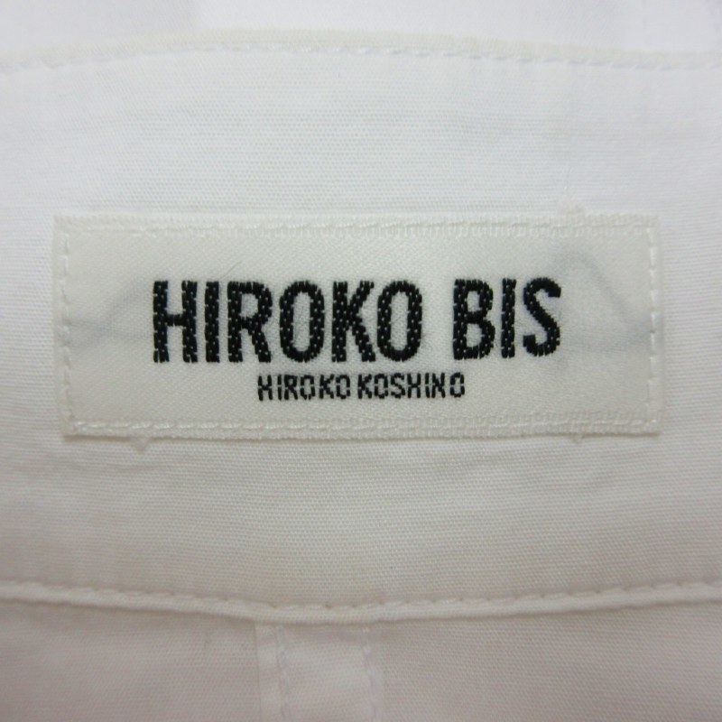 ヒロコビス HIROKO BIS オープンカラー シャツ ブラウス F 白 ホワイト レディース_画像3
