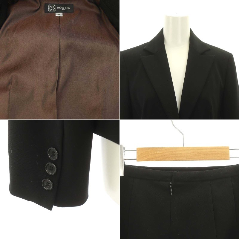  Michel Klein MICHEL KLEIN suit setup top and bottom tailored jacket tight skirt knee height 38 M 36 S black 