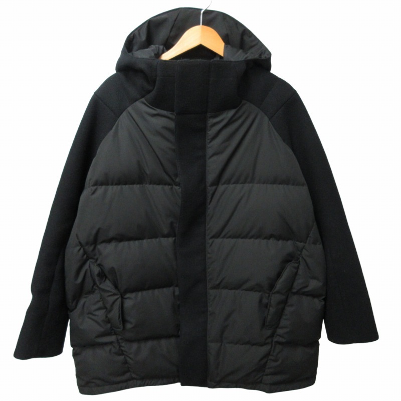 カナタ Ka na ta 23AW classic dawn jacket black クラシックダウンジャケット コート 切替 ドッキング 黒 ブラック 2 Mサイズ_画像1