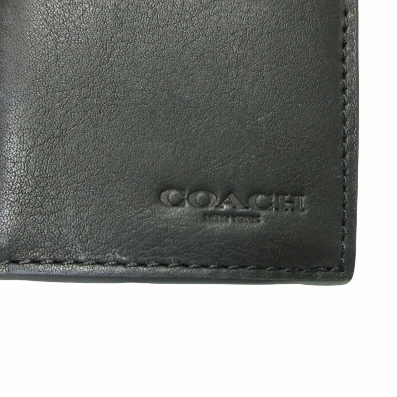 コーチ COACH レザー カードケース 名刺入れ ロゴ刻印 黒 ブラック IBO47_画像6