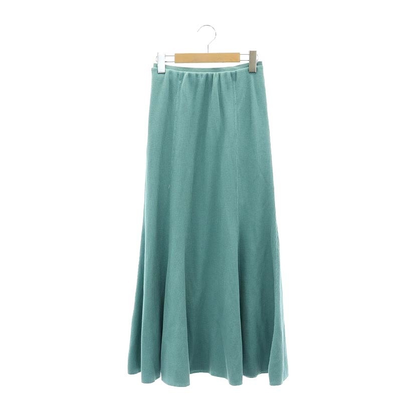  не использовался товар Mira o-wen22SS талия резина вафля narrow юбка flair юбка русалка длинный 0 затонированный зеленый женский 