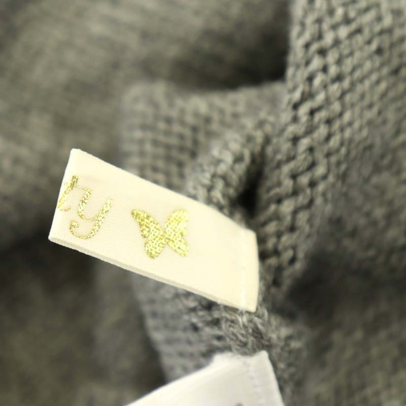 チェスティ Chesty ウール混 ビジュー タートルネック ニット セーター 長袖 装飾 F グレー /NR ■OS レディース_画像4