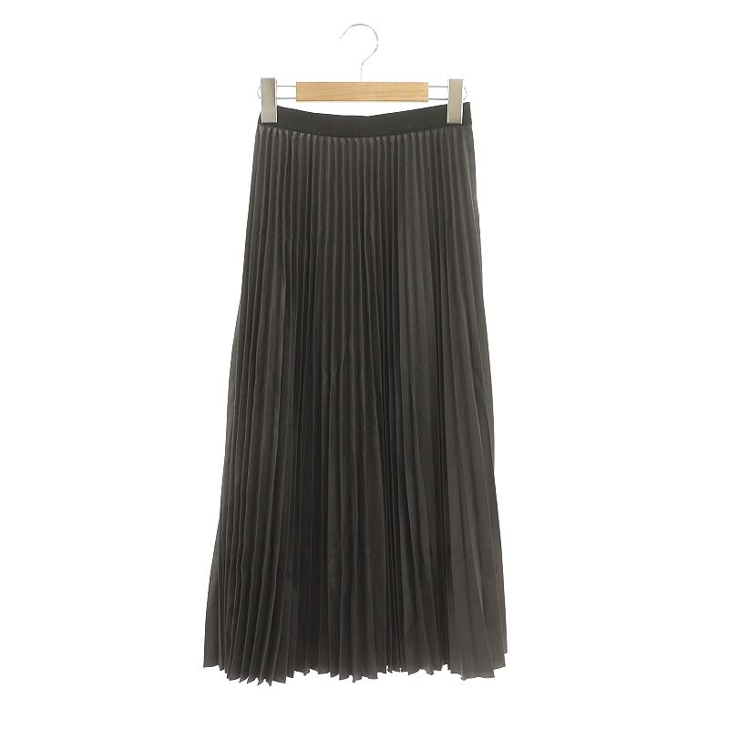 ゼロエイトサーカス 08SIRCUS 22AW Twill leather finish pleated skirt スカート プリーツ ロング 0 グレー /DF ■OS レディース