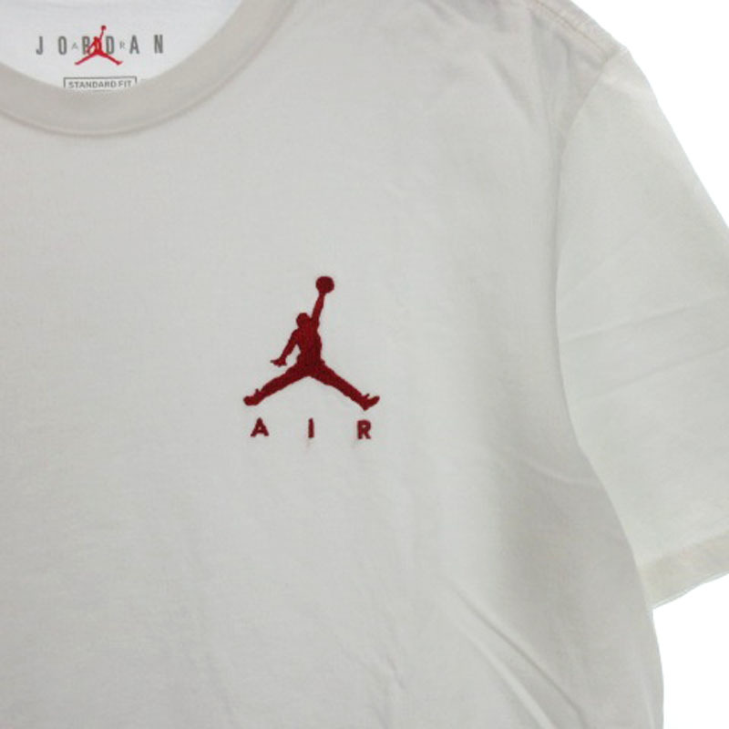 ナイキ NIKE ジョーダン ジャンプマン Tシャツ 半袖 ロゴ 刺繍 バスケットボールウェア ホワイト L 240301E メンズ_画像4