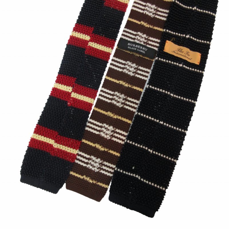  Burberry Black Label dist likto The Thai др. бренд прекрасный товар вязаный галстук шелк 3 позиций комплект совместно окантовка черный IBO47